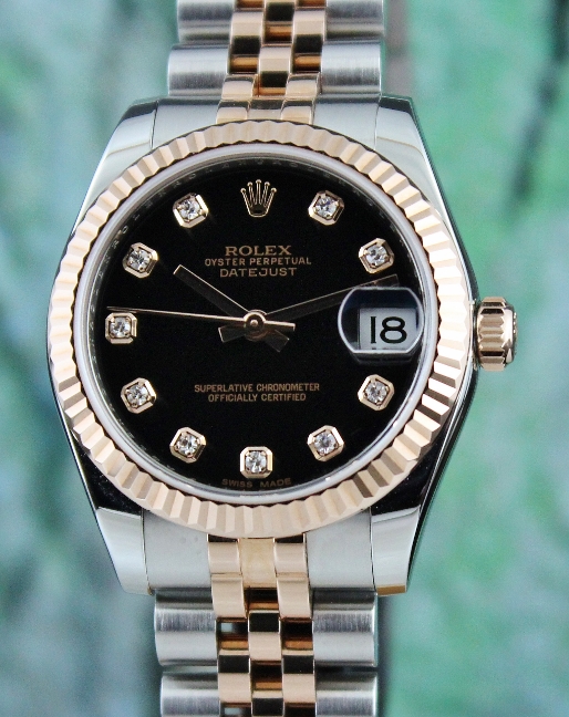 (image for) LIKE NEW ROLEX MID SIZE 18K PINK GOLD OYSTER PERPETUAL DATEJUST / 178271